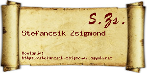 Stefancsik Zsigmond névjegykártya